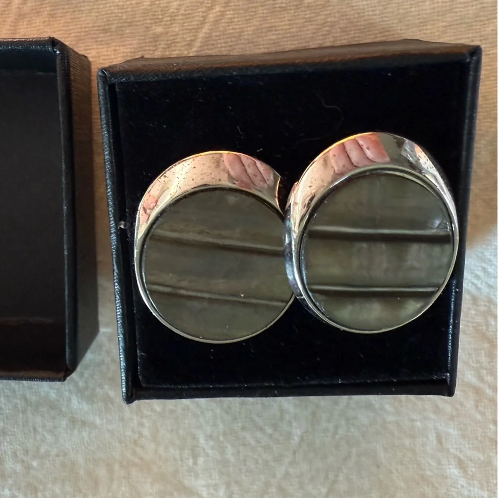 VINTAGE SWANK‎ Silver-TONE CUFFLINKS Signed Estate